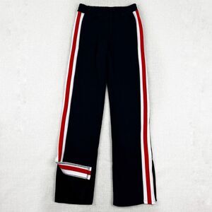 Forever 21 Sweatpants Women's Black Red Wide Side Striped Wide Leg Split XS